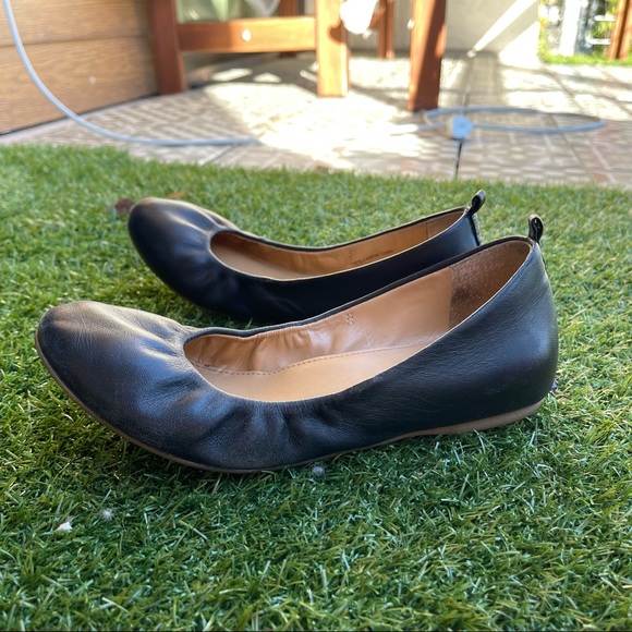 J Crew | Cece Black Leather Ballet Flats - Picture 3 of 12